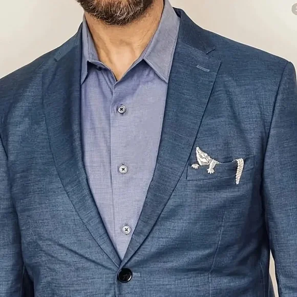 Silver Crocodile Pocket Brooch - Picture 2 of 8